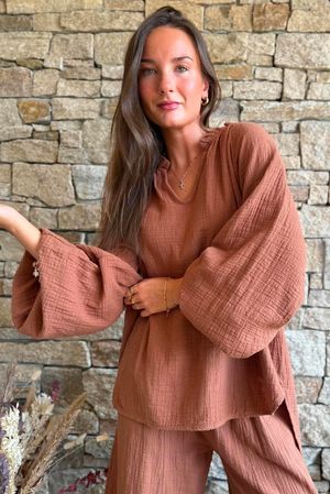 Santos Cushion Cotton Heathcliff Blouse Chestnut?